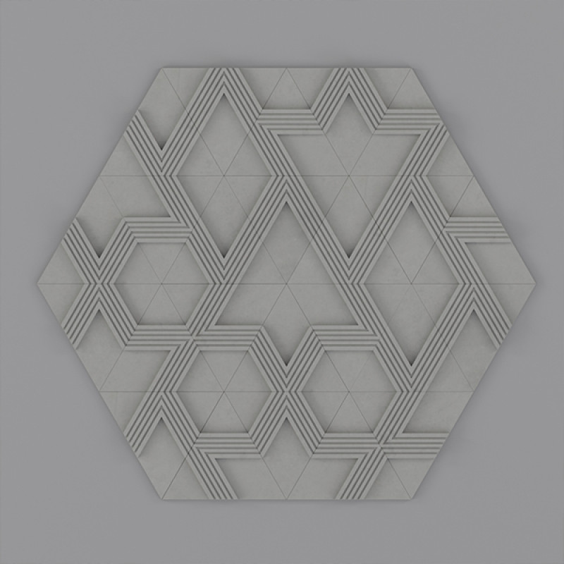 3D плитка «Trigon» серый бетон